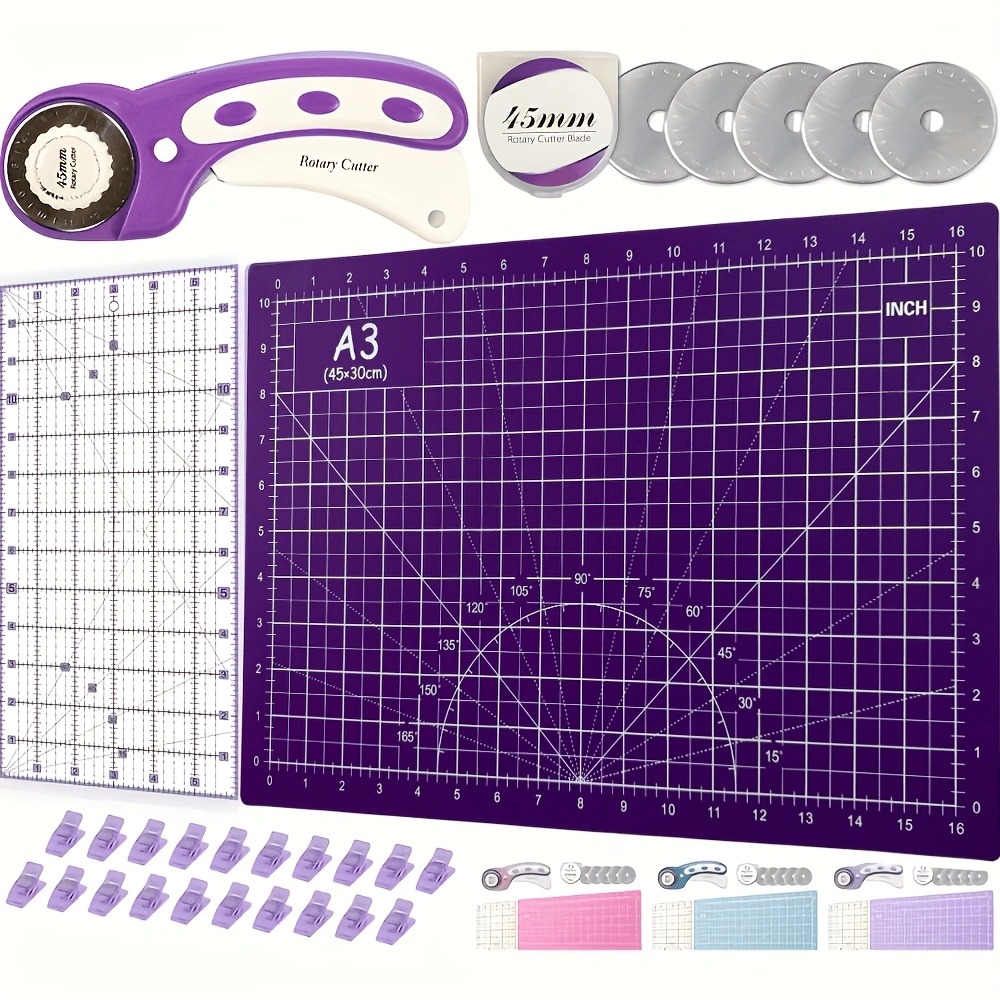 Quilting Ruler Square - Rotary Cutter Set with A3 Cutting