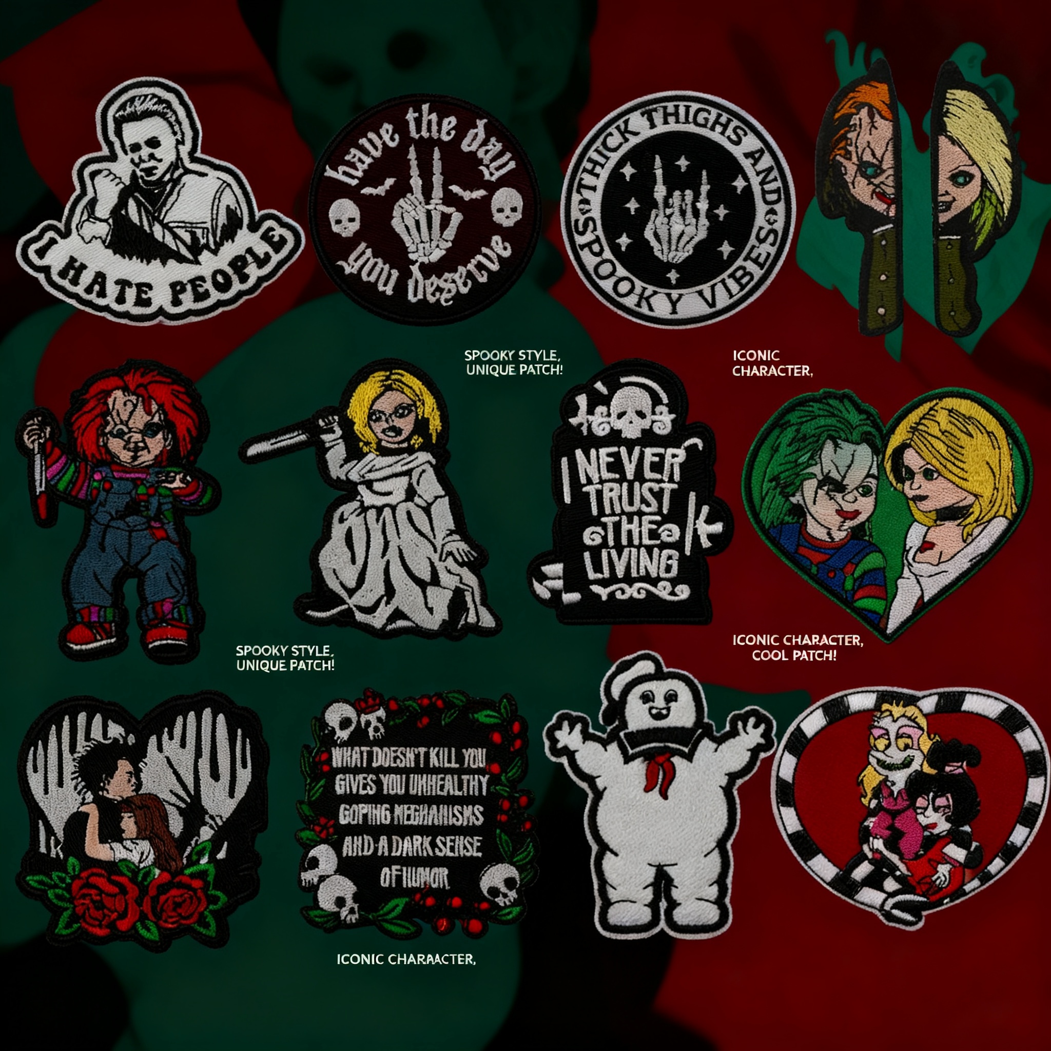 Iron On Patch - Halloween Horror Movie Embroidered Patches DIY