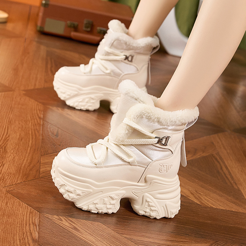 Women Winter White Snow Boots  - огляд і ціна Sewing Fleece