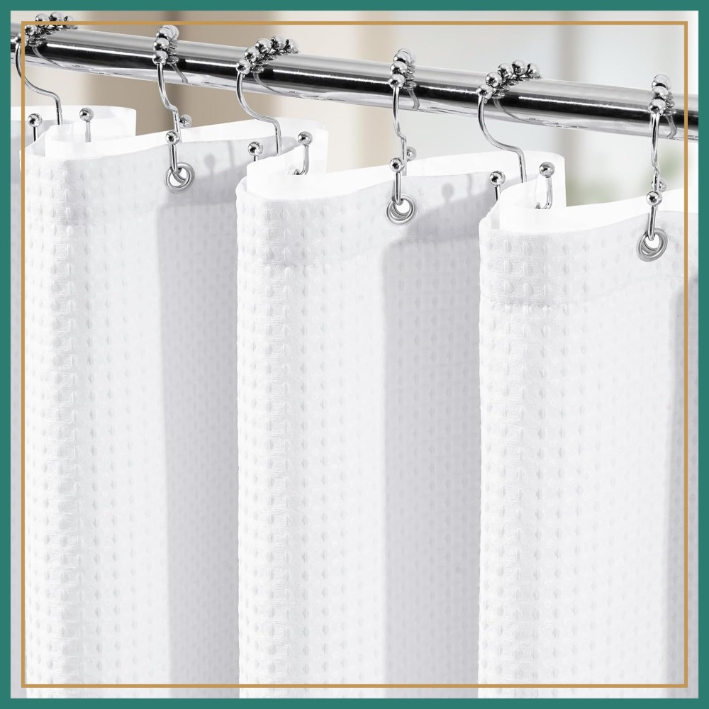 3 in 1 Waffle Shower Curtain S - огляд і ціна Fabric Weight Set