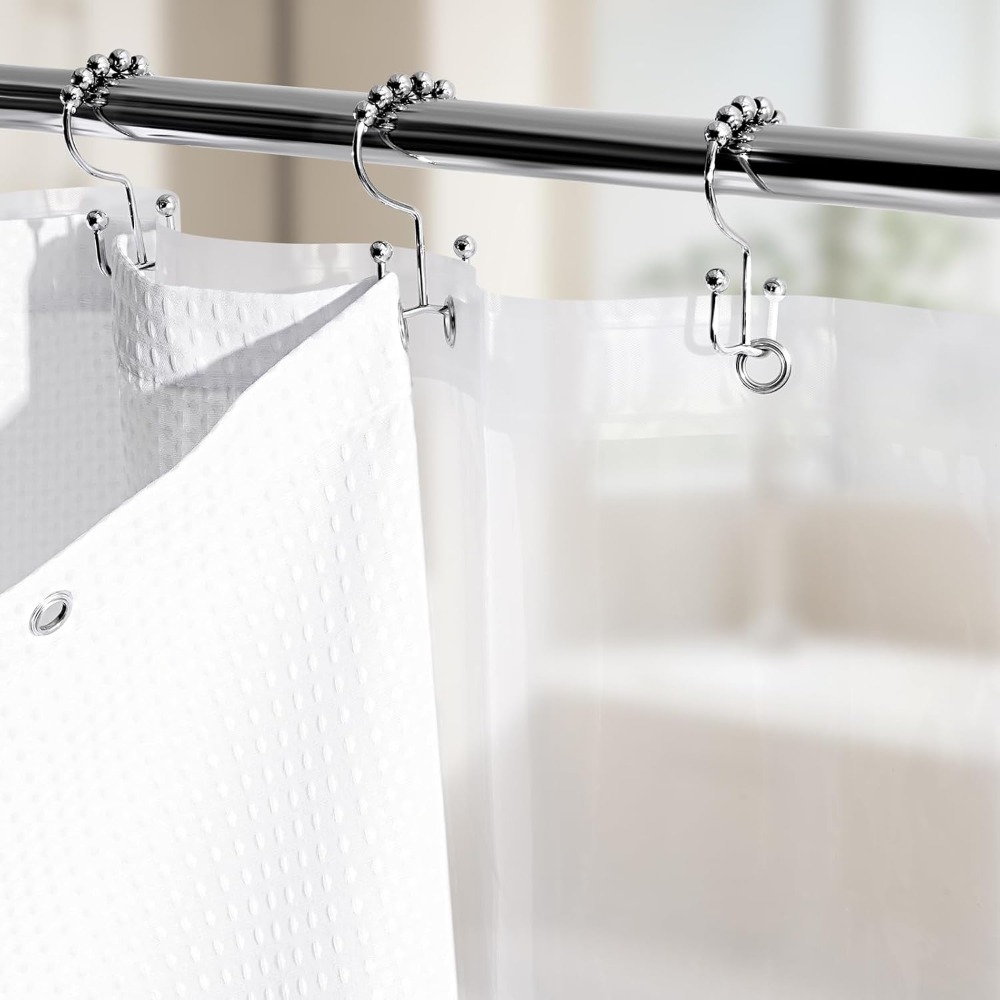 3 in 1 Waffle Shower Curtain S - огляд і ціна Fabric Weight Set