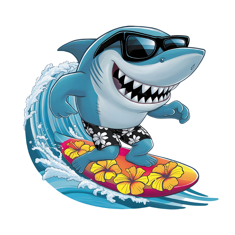 Interesting sharks surfing Iro - огляд і ціна Iron On Patch