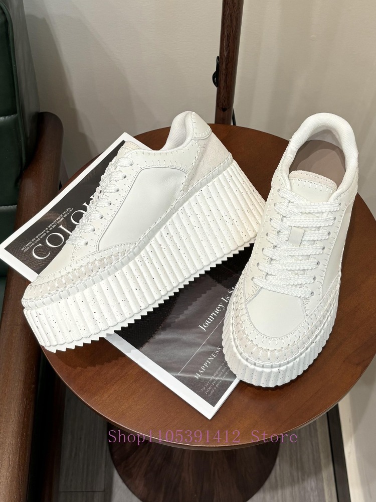 New Thick-Sole 8CM White Shoes - огляд і ціна Sewing Fabric