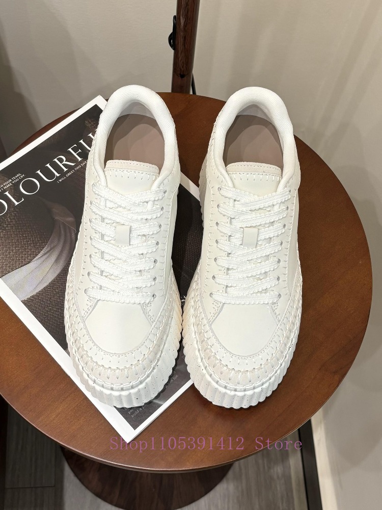 New Thick-Sole 8CM White Shoes - огляд і ціна Sewing Fabric