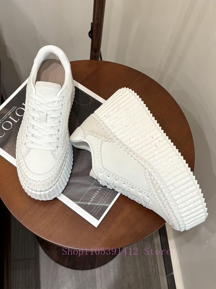 New Thick-Sole 8CM White Shoes - огляд і ціна Sewing Fabric