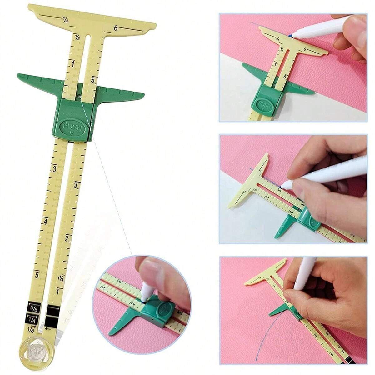 1pc Inch Ruler Scale 5-IN-1 Se - огляд і ціна Sewing Gauge Ruler