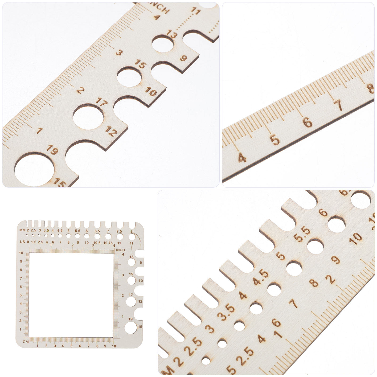 2Pcs Wooden Knitting Gauge Rul - огляд і ціна Sewing Gauge Ruler