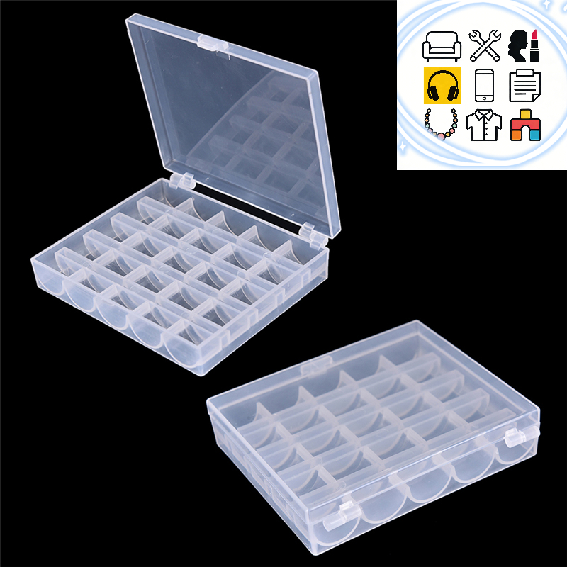 25 Spools Empty Bobbins Sewing - огляд і ціна Bobbin Organizer Box